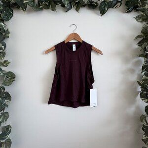 Lululemon Athletic Swiftly Tech Cropped High Low Hem Tank Top Plum NWT Size 4